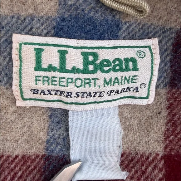 Vtg L.L. Bean Baxter State Parka Mens Large? Maroon Nylon Wool Lined Hooded USA